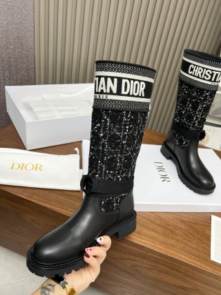 Dior autumn and winter boots retro work boots women's shoes