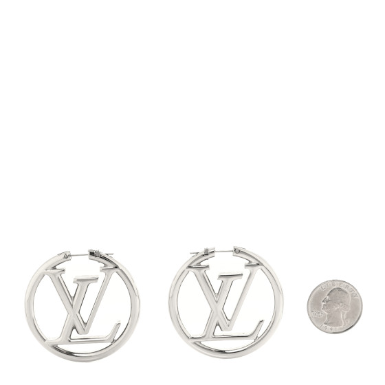 Louis Vuitton Palladium Louise Hoop Earrings Silver