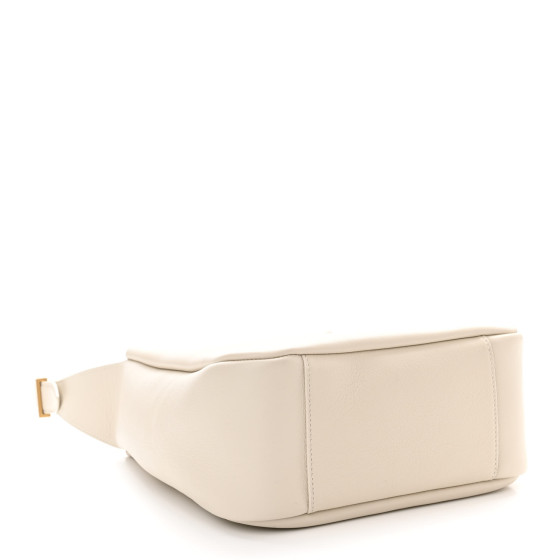 Saint Laurent Smooth Calfskin Small Le 5 A 7 Soft Hobo Blanc Vintage