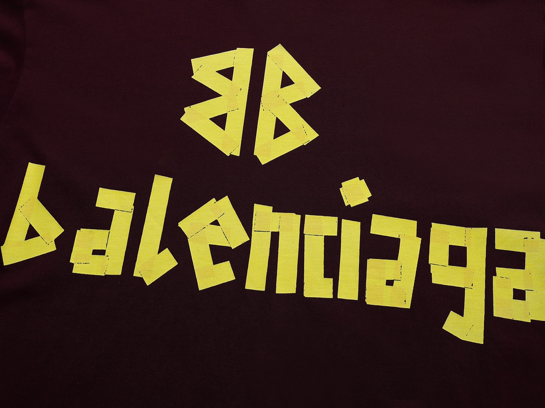 Balenciaga BALENCIAGA Heavy-duty distressed tape long-sleeved bottoming shirt