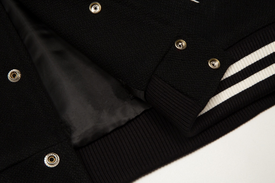 Celine baseball jacket with front and back logo embroidery