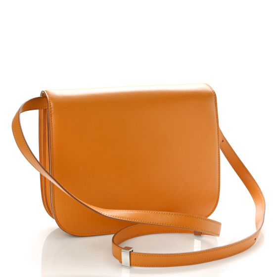 CELINE Smooth Calfskin Medium Classic Box Flap Bag Daffodil