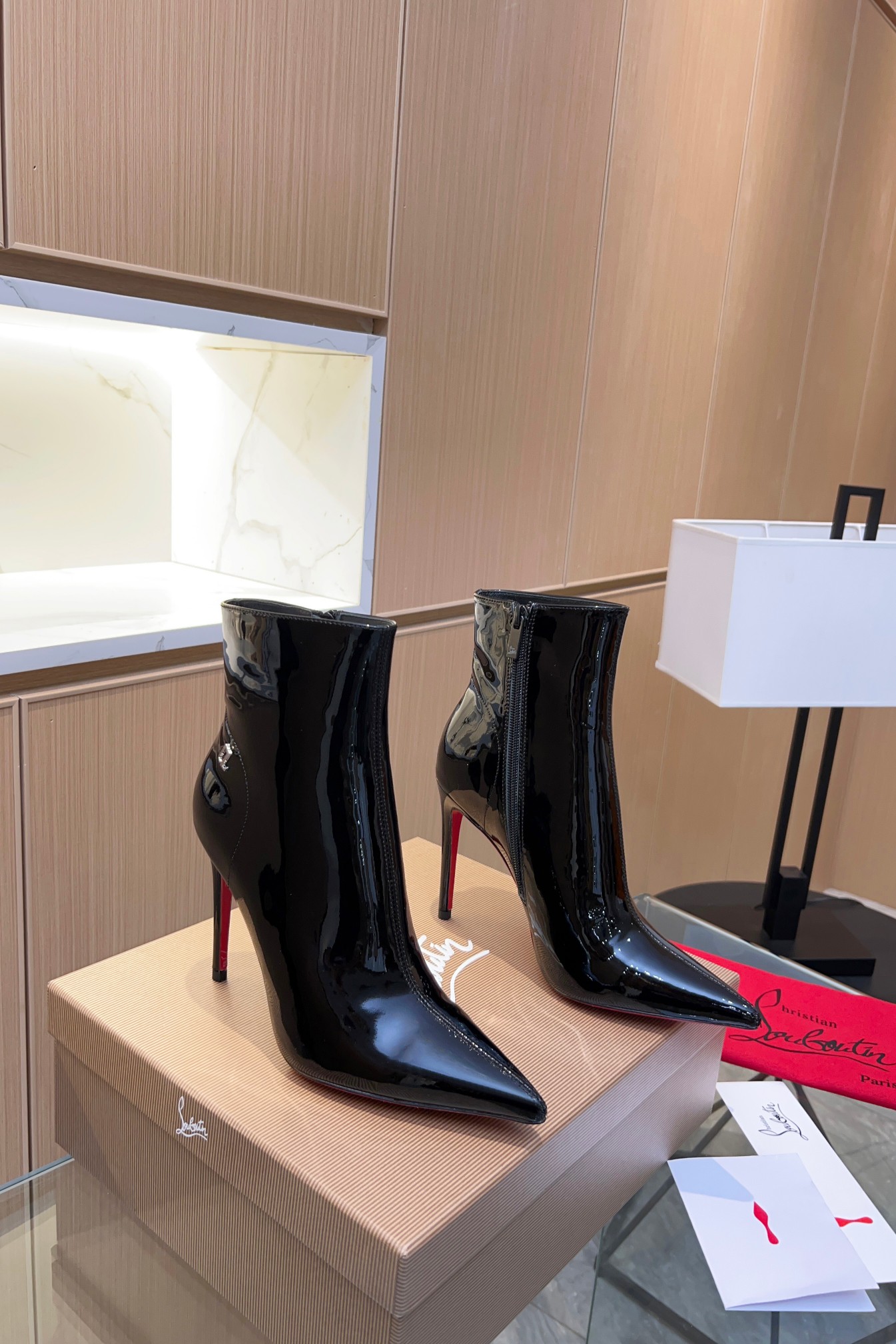 Christian Louboutin CL high-heeled fashion boots black