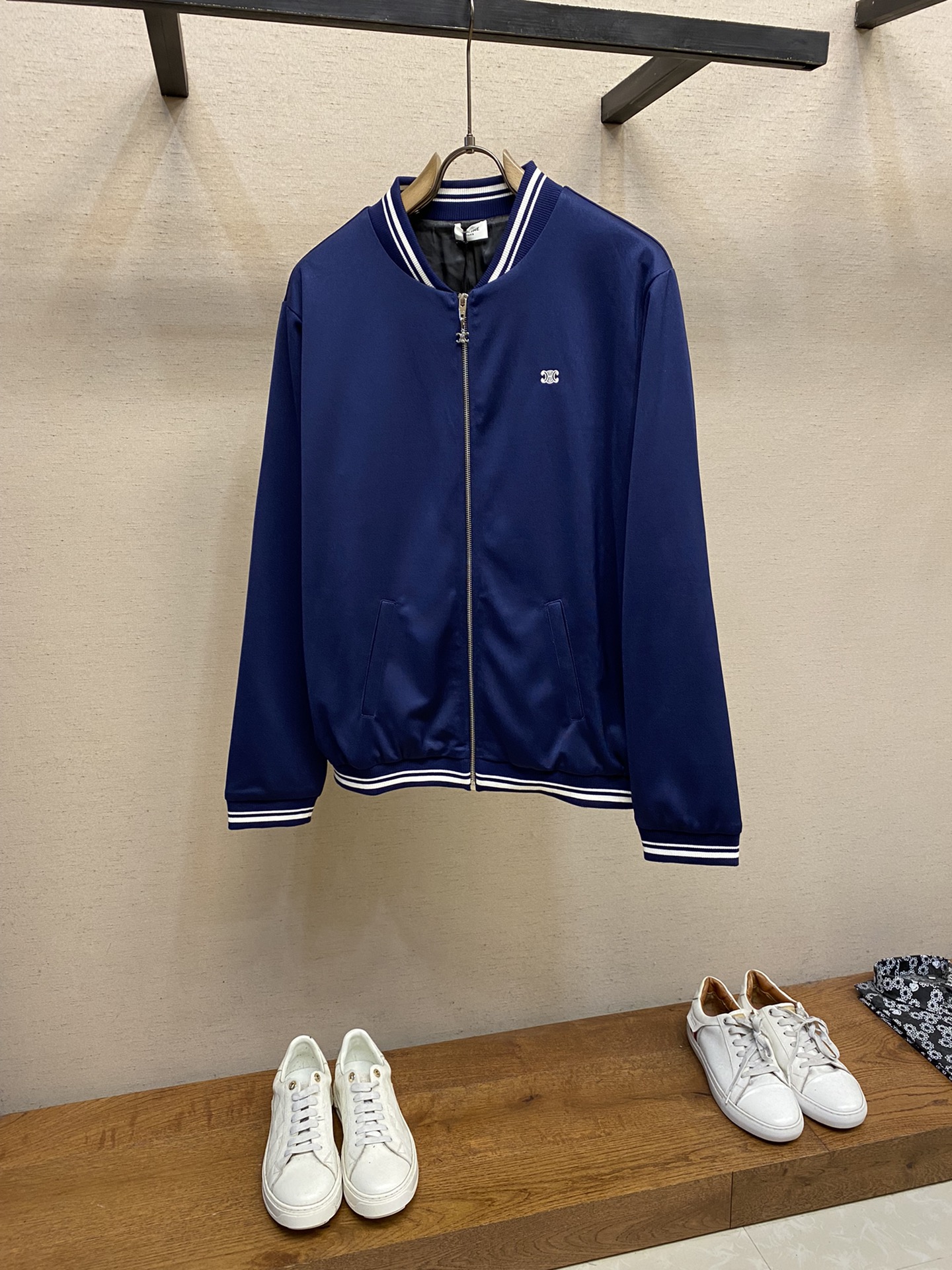 Celine men's jacket Arc de Triomphe embroidered zipper sports jacket 2024 autumn and winter new