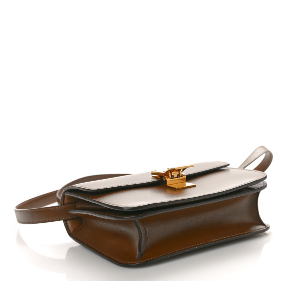 CELINE Box Calfskin Teen Classic Box Flap Bag Camel