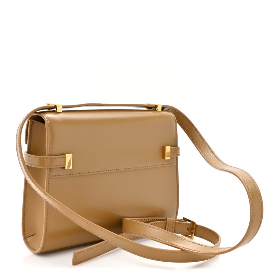 Saint Laurent Smooth Calfskin Mini Manhattan Shoulder Bag Natural Tan