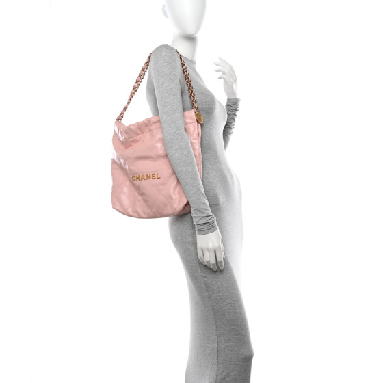 Chanel Metallic Calfskin Quilted Small Chanel 22 Pink