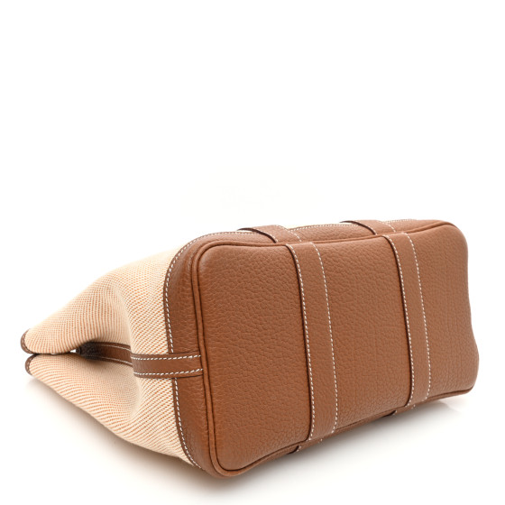 HERMES Toile Negonda Garden Party 30 TPM Ecru Orange Gold