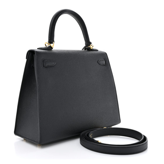 HERMES Epsom Kelly Sellier 25 Black