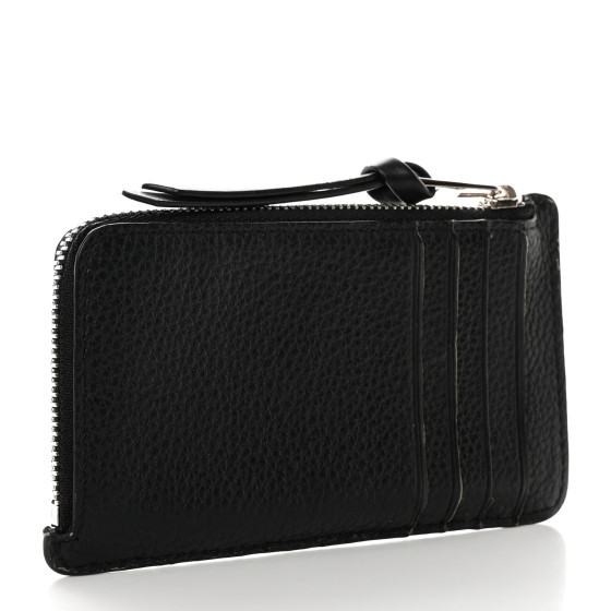LOEWE Soft Grained Calfskin Coin Card Holder Black
