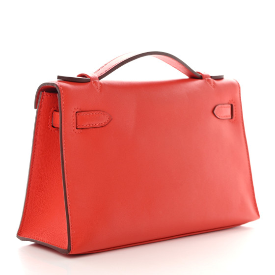 HERMES Swift Kelly Pochette Clutch Capucine