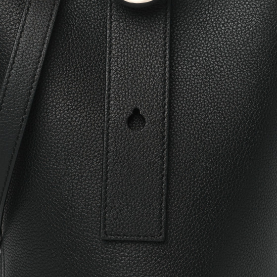 LOEWE Soft Grained Calfskin Mini Pebble Bucket Bag Black