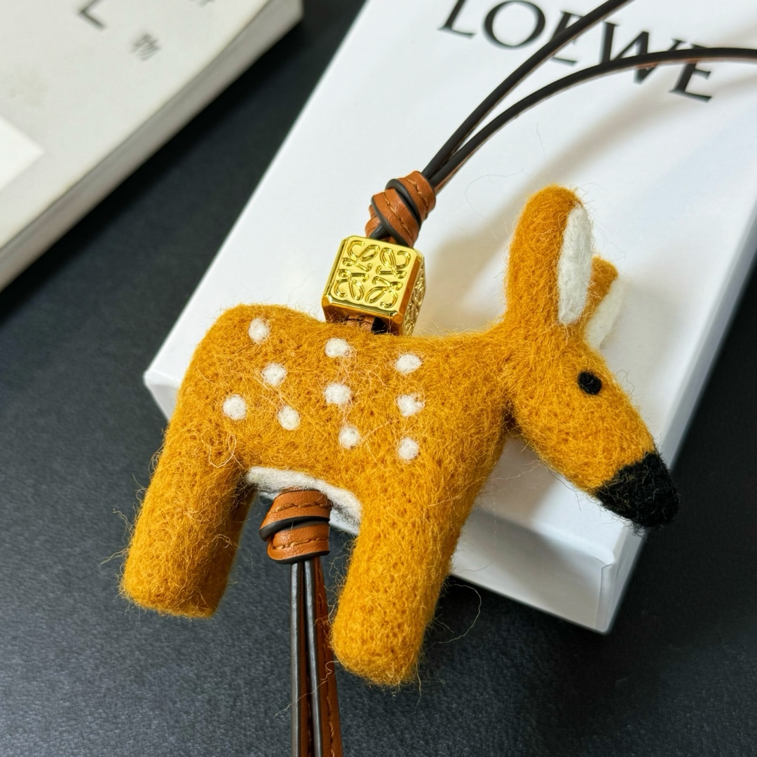 Loewe felt and cowhide penguin charm