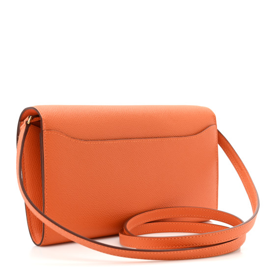 HERMES Epsom Constance Long Wallet To Go Wallet Orange