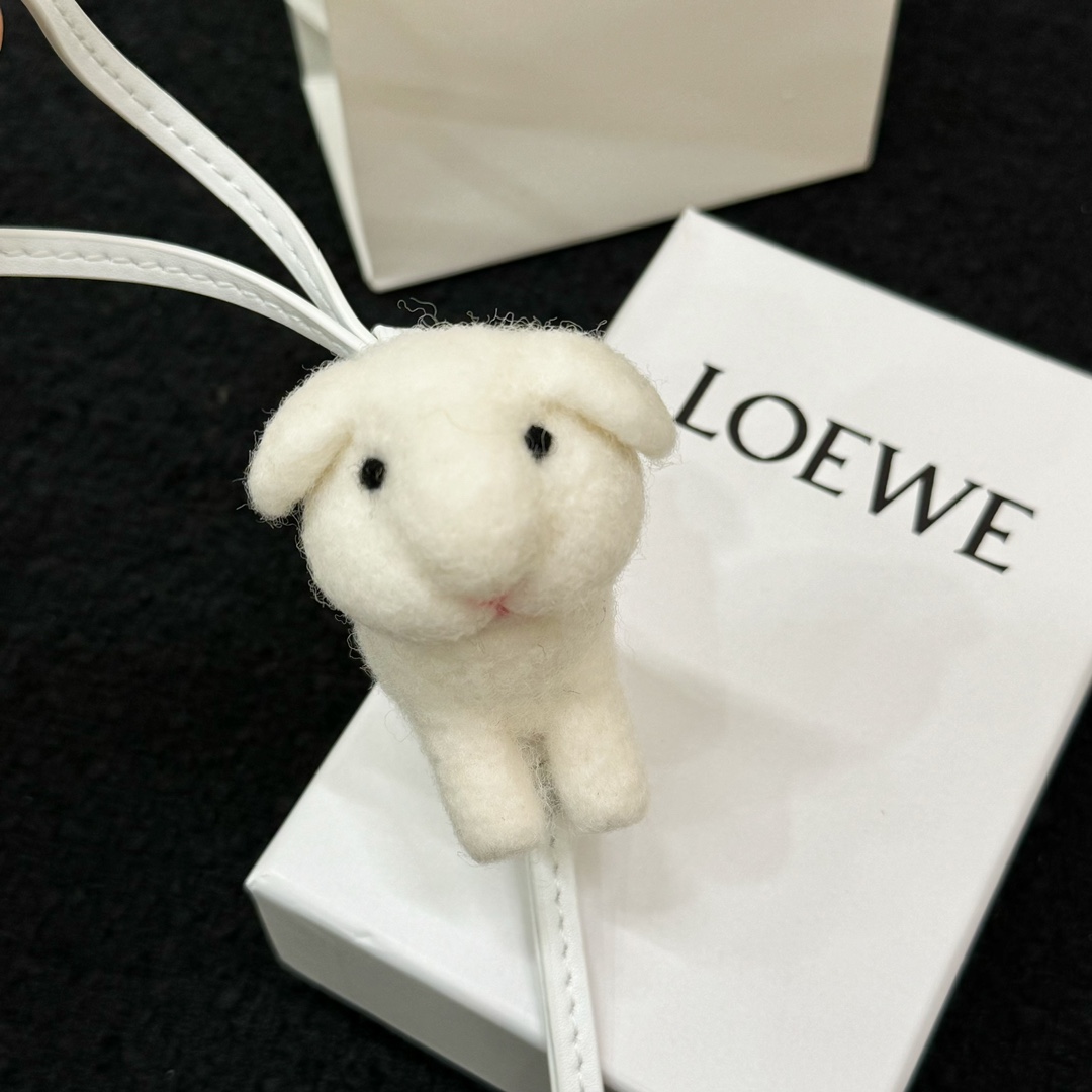 Loewe felt and cowhide lop-eared rabbit charm