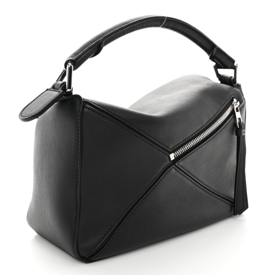 Calfskin Small Puzzle Bag Black