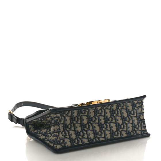 Christian Dior Oblique 30 Montaigne East West Chain Flap Bag Blue