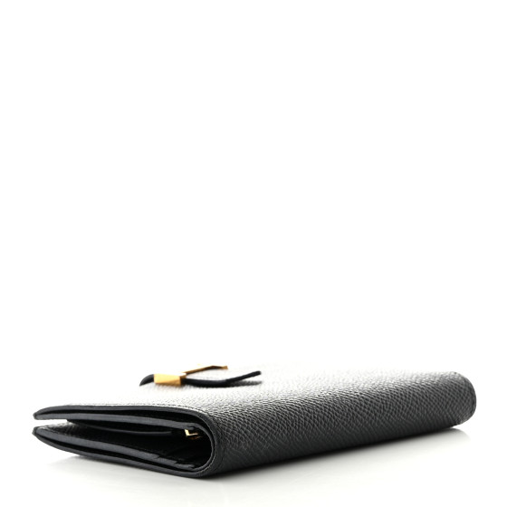 HERMES Epsom Bearn Compact Wallet Black