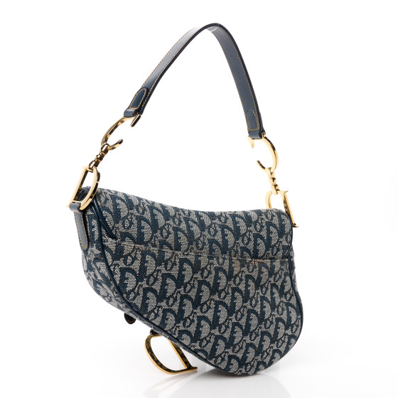 Christian Dior Monogram Saddle Bag Blue