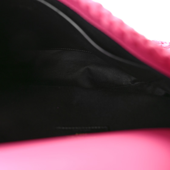 Saint Laurent SAINT LAURENT Raffia Calfskin Monogram Medium Niki Chain Satchel Bright Pink