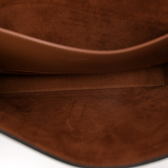 Saint Laurent Smooth Calfskin Suede Medium Reversible Monogram Kate Satchel Black