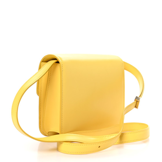 CELINE Box Calfskin Teen Classic Box Flap Bag Yellow