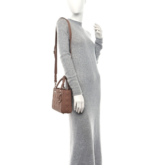 Christian Dior Ultra Matte Calfskin Cannage Small My ABCDior Lady Dior Beige