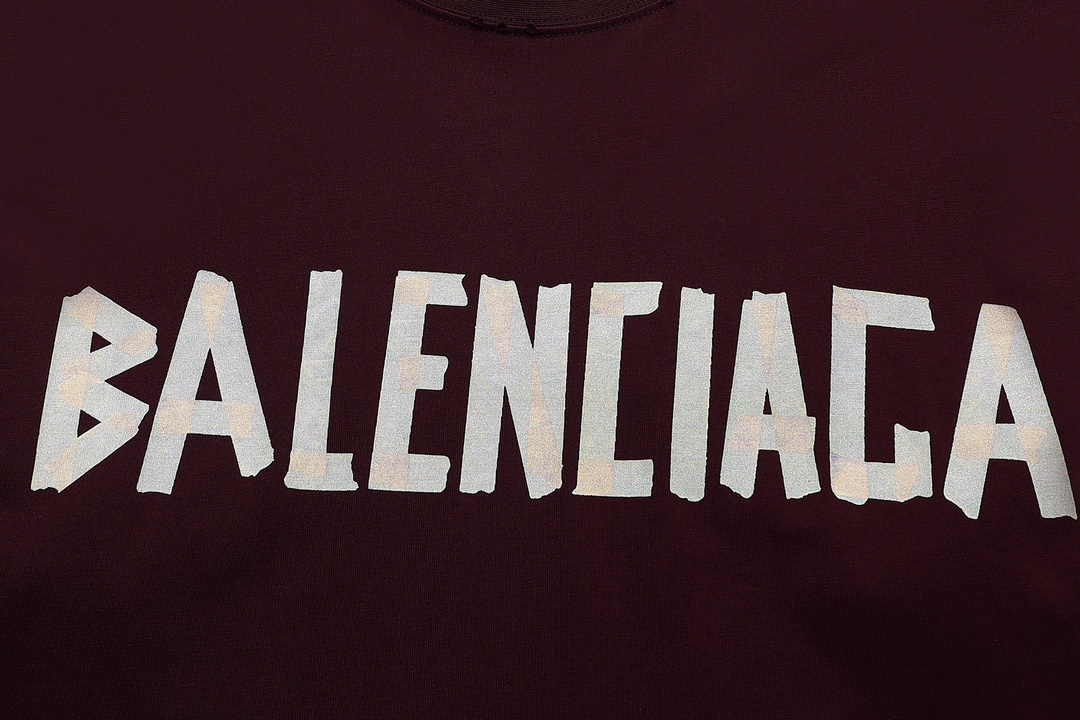 Balenciaga BALENCIAGA Heavy-duty distressed tape long-sleeved bottoming shirt