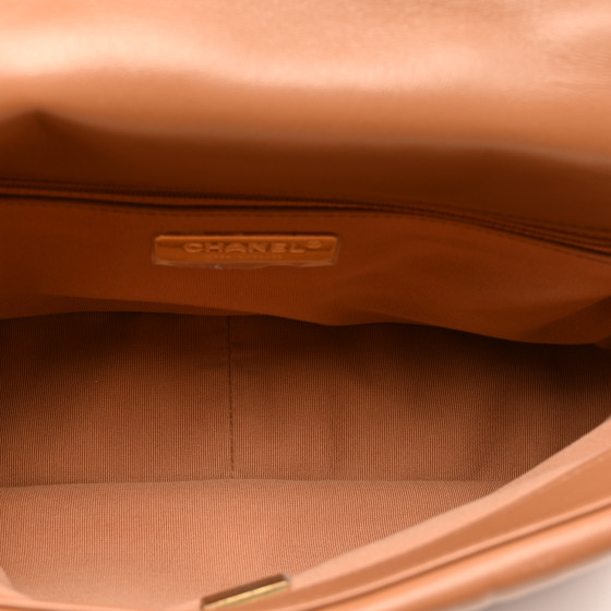 Chanel Lambskin Quilted Medium Chanel 19 Flap Brown