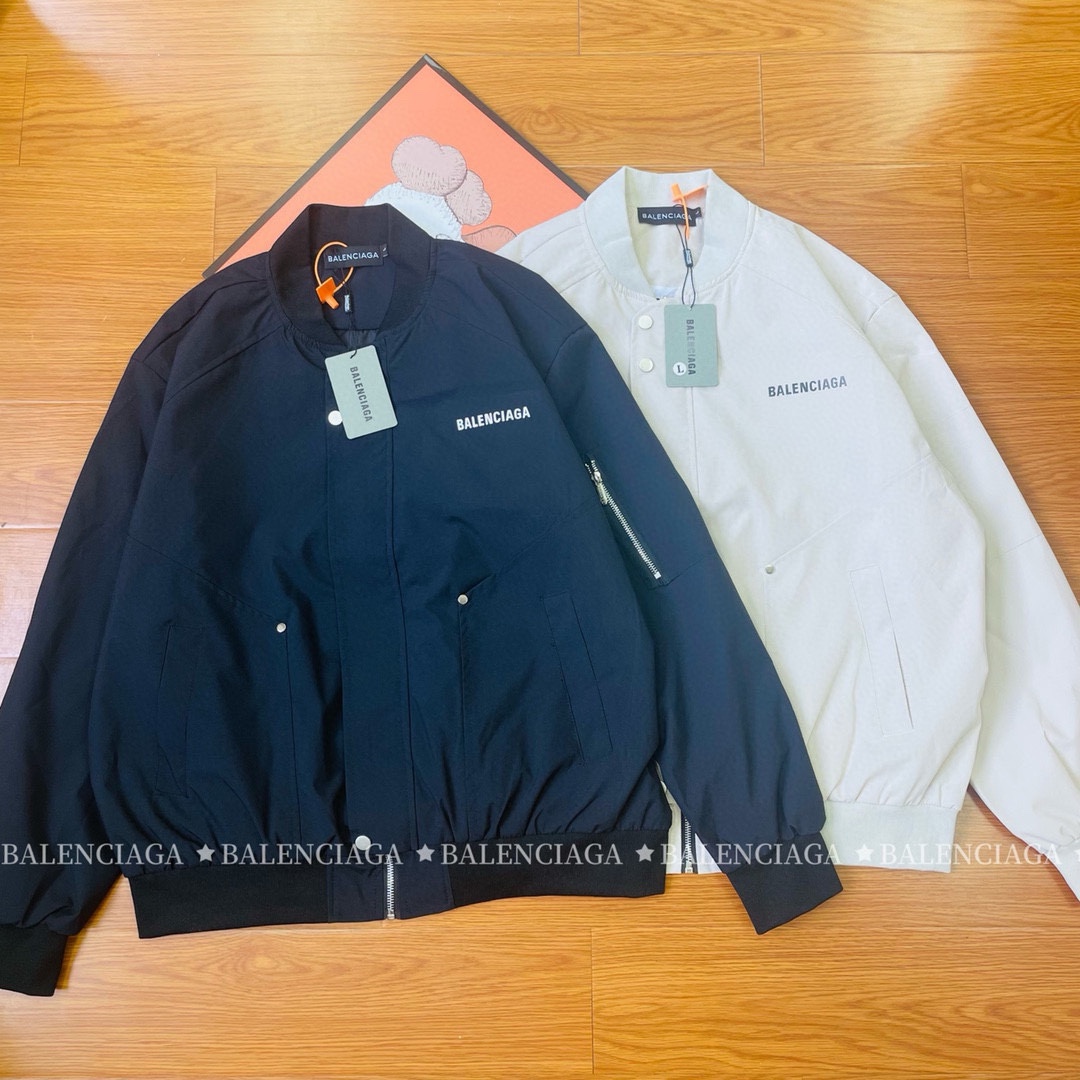 Balenciaga 2024 autumn new INS Hong Kong style couple loose pilot jacket coat
