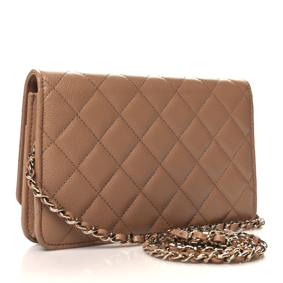Chanel Caviar Quilted Multi Chain Wallet On Chain WOC Beige