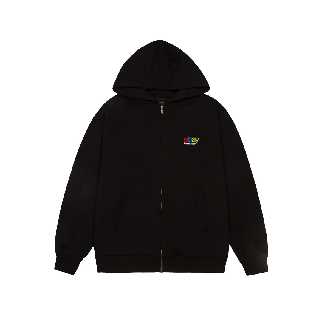 Balenciga/Balenciga hooded sweatshirt with front and back letter hot diamonds