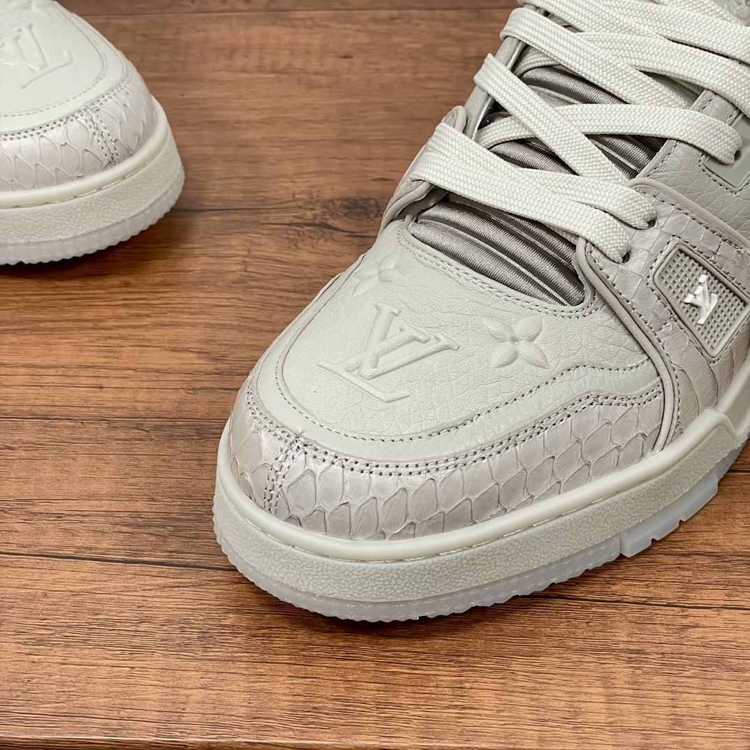 LV TRAINER snakeskin sneakers