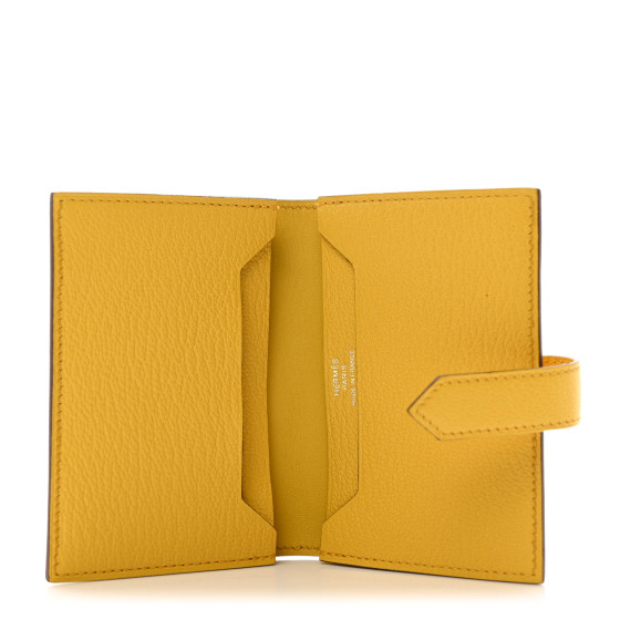 HERMES Chevre Mysore Bearn Card Holder Wallet Sun