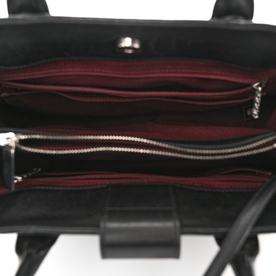 Chanel Grained Calfskin Small Neo Executive Shopper Tote Black