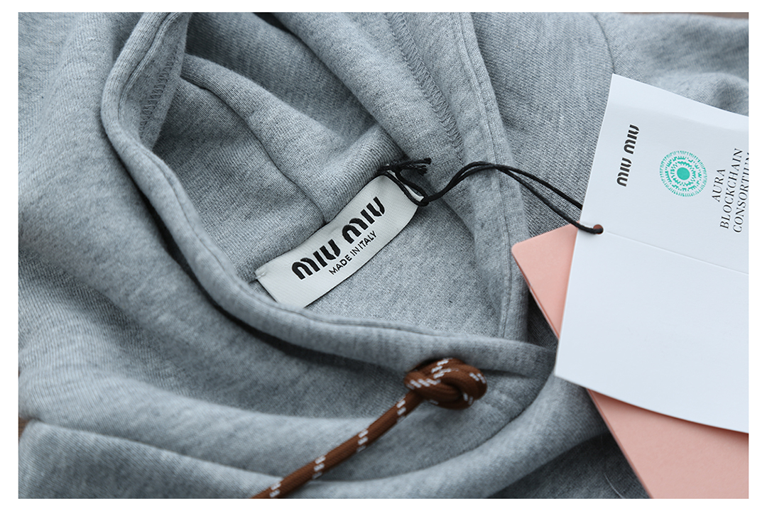 Autumn letter embroidered short hooded sweatshirt