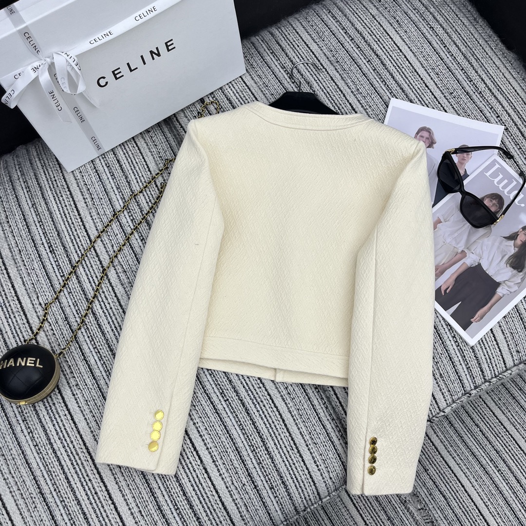 【Celine】Round neck jacket and skirt suit