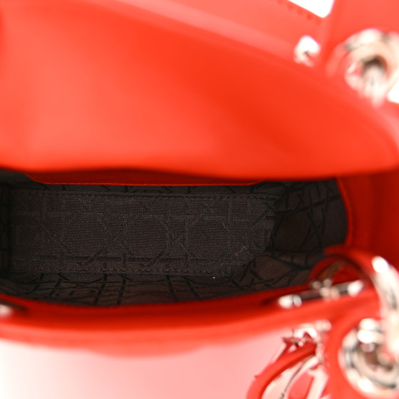 Christian Dior Lambskin Cannage Micro Lady Dior Orange