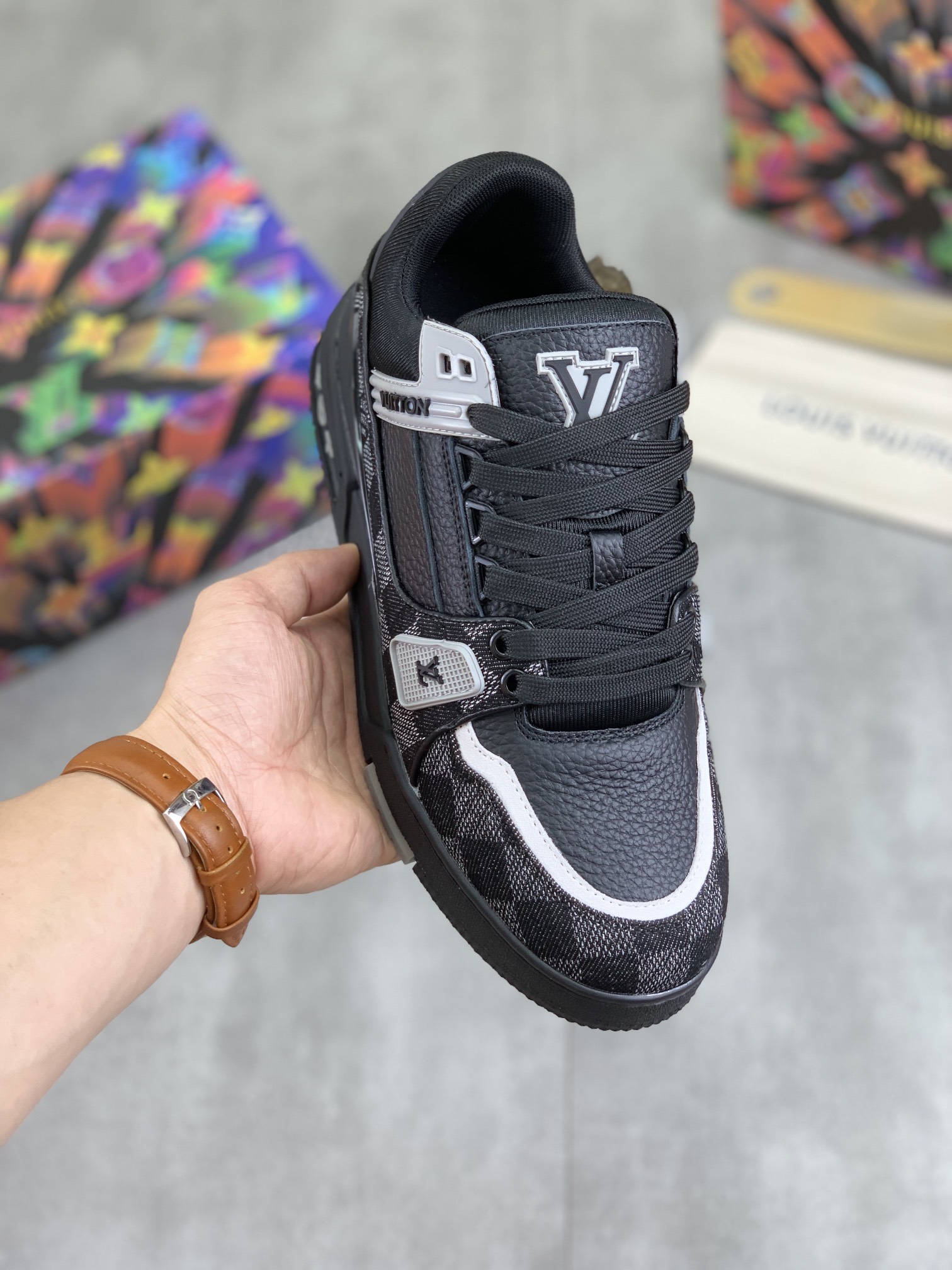 Louis Vuitton popular checkerboard sneakers