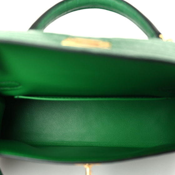 HERMES Matte Alligator Mini Kelly Sellier 20 Vert Cactus