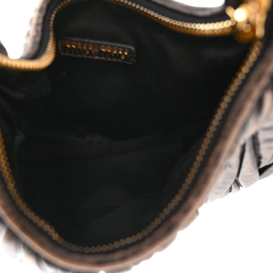 Miu Miu Nappa Matelasse Mini Wander Hobo Sabbia Caffe