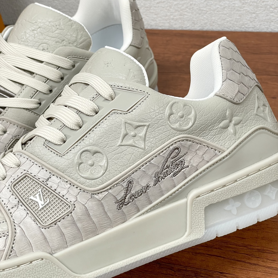 LV TRAINER snakeskin sneakers