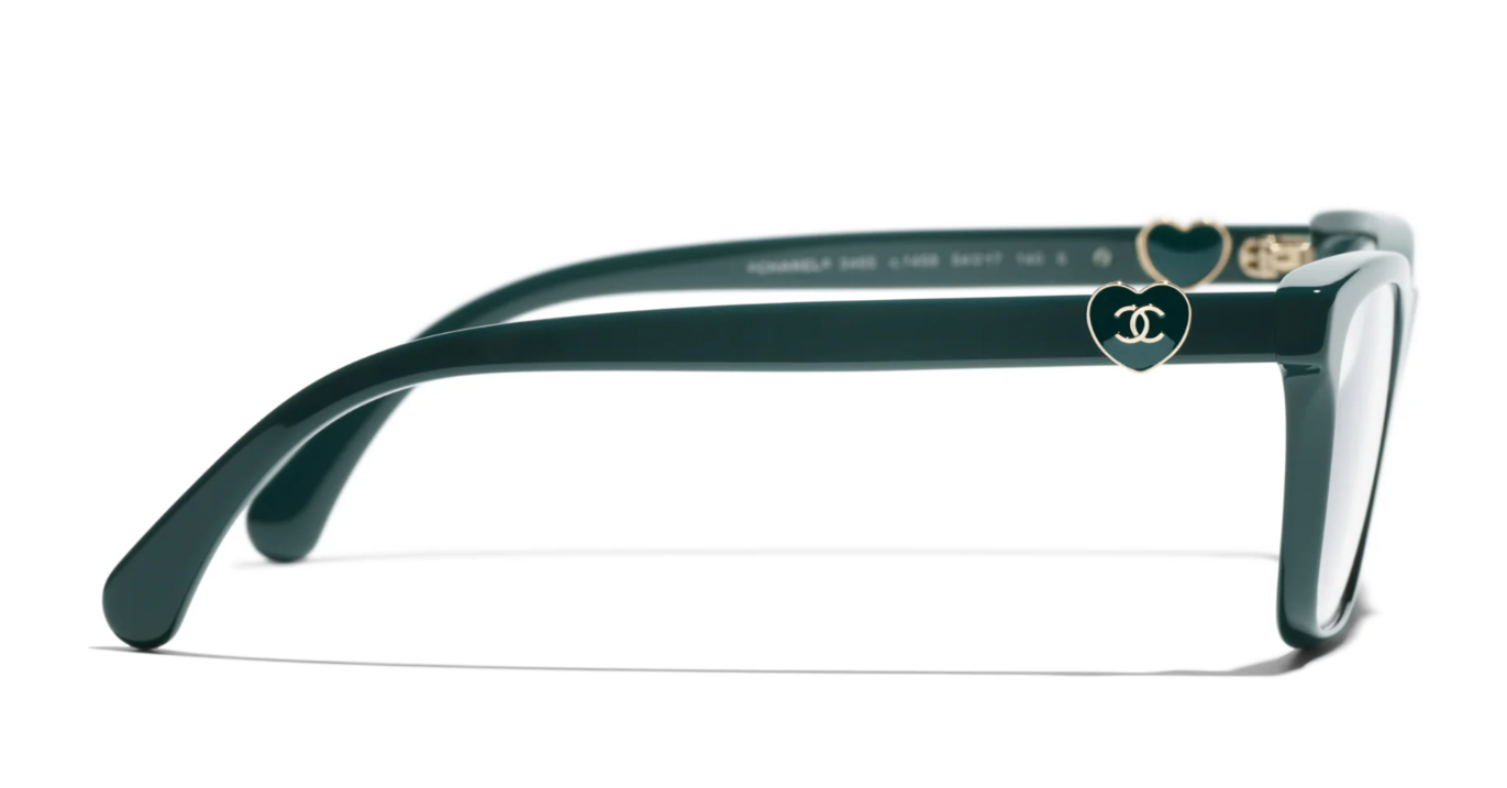 Chanel RECTANGLE EYEGLASSES Acetate Green