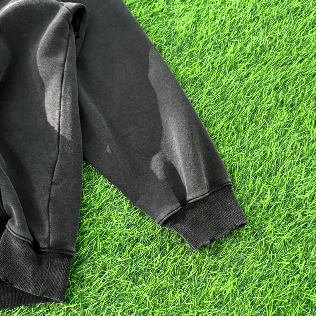 Balenciaga SS24 LOGO letter print dropped shoulder hooded long-sleeved washed sweatshirt