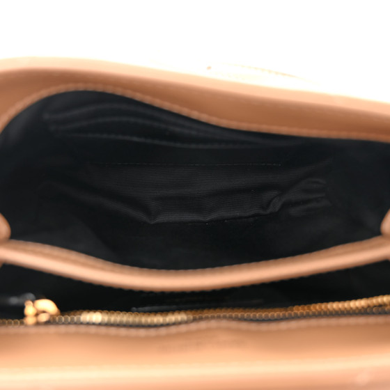 Saint Laurent Calfskin Y Quilted Monogram Toy Loulou Crossbody Bag Latte