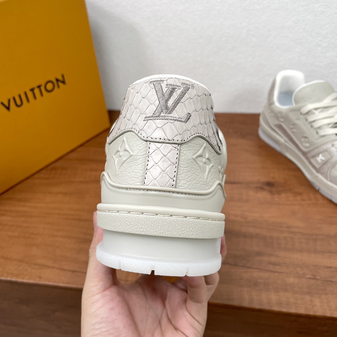 LV TRAINER snakeskin sneakers