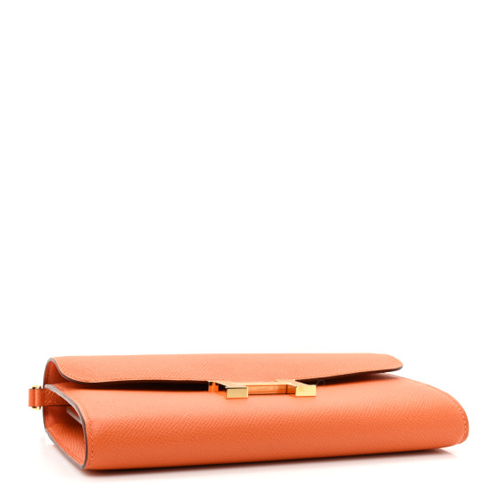 HERMES Epsom Constance Long Wallet To Go Wallet Orange