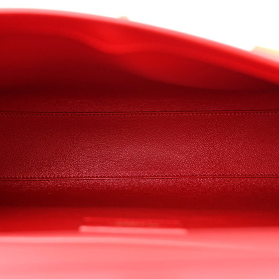 Saint Laurent Smooth Calfskin Manhattan Shoulder Bag Rouge Eros