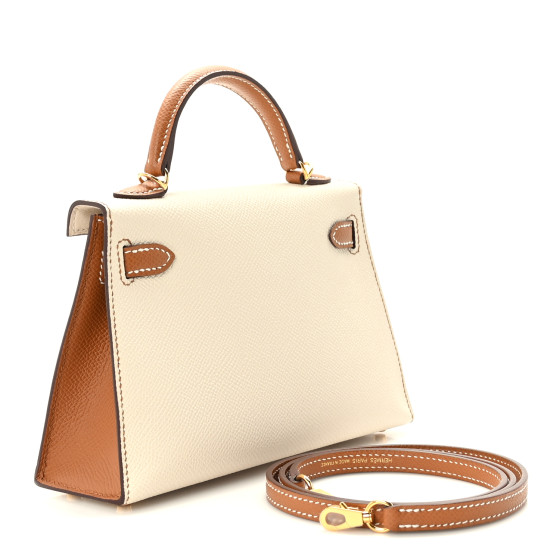 HERMES Epsom Horseshoe Mini Kelly Sellier 20 Craie Gold