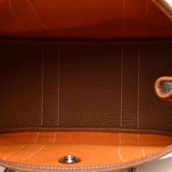 HERMES Toile Negonda Garden Party 30 TPM Ecru Orange Gold